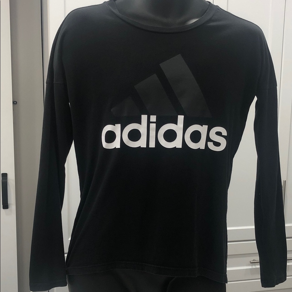 Adidas Black Long Sleeve Tee – Fits Men’s Small or Youth XL - Picture 1 of 10